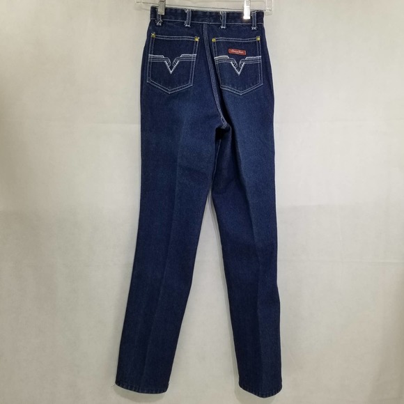 Vintage Chardon Paris Jeans High Waist Size 5 Tiny Waist Dark Denim - Picture 5 of 10